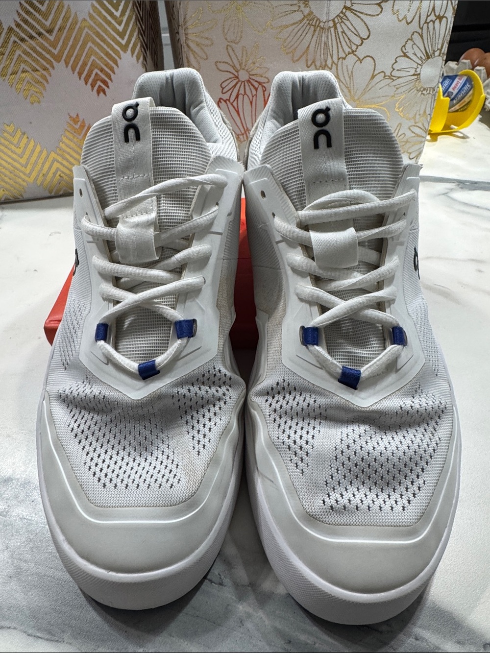 On Running The Roger White Sneakers with Blue Lace Details - Picture 4 of 14